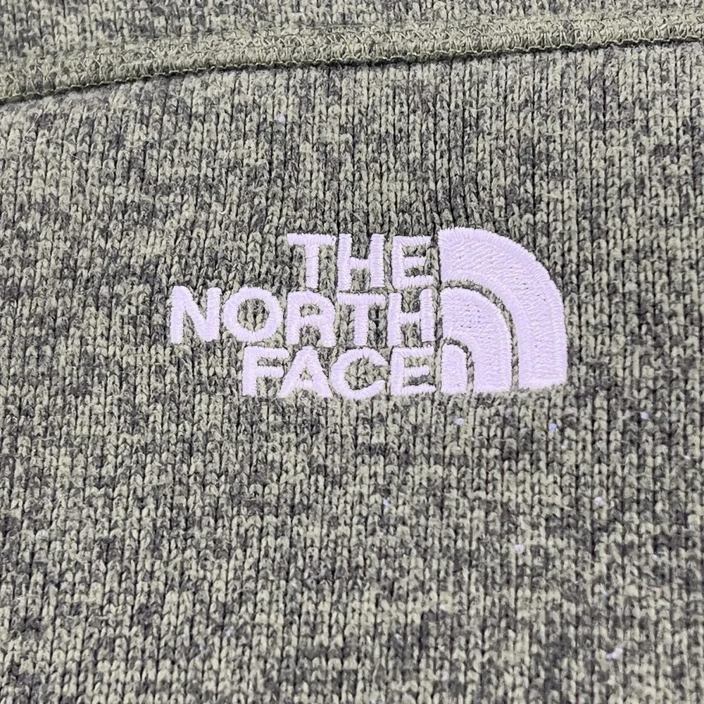 The North Face Sweater Men Large Green Gordon Lyons 1/4 Zip Knit Fleece Pullover